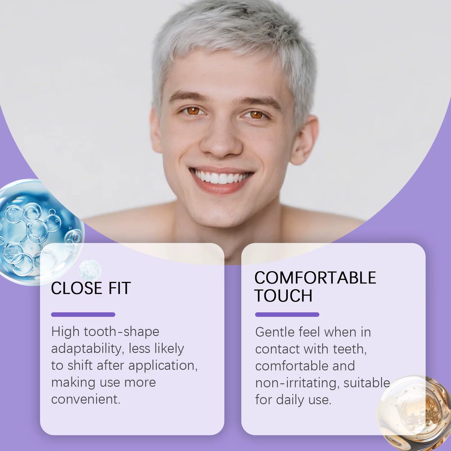 Purple Teeth Whitening Strips Oral Hygiene Fresh Breath Brighten Tooth Bleaching Long Lasting Oral Care Tooth Whitener Patches