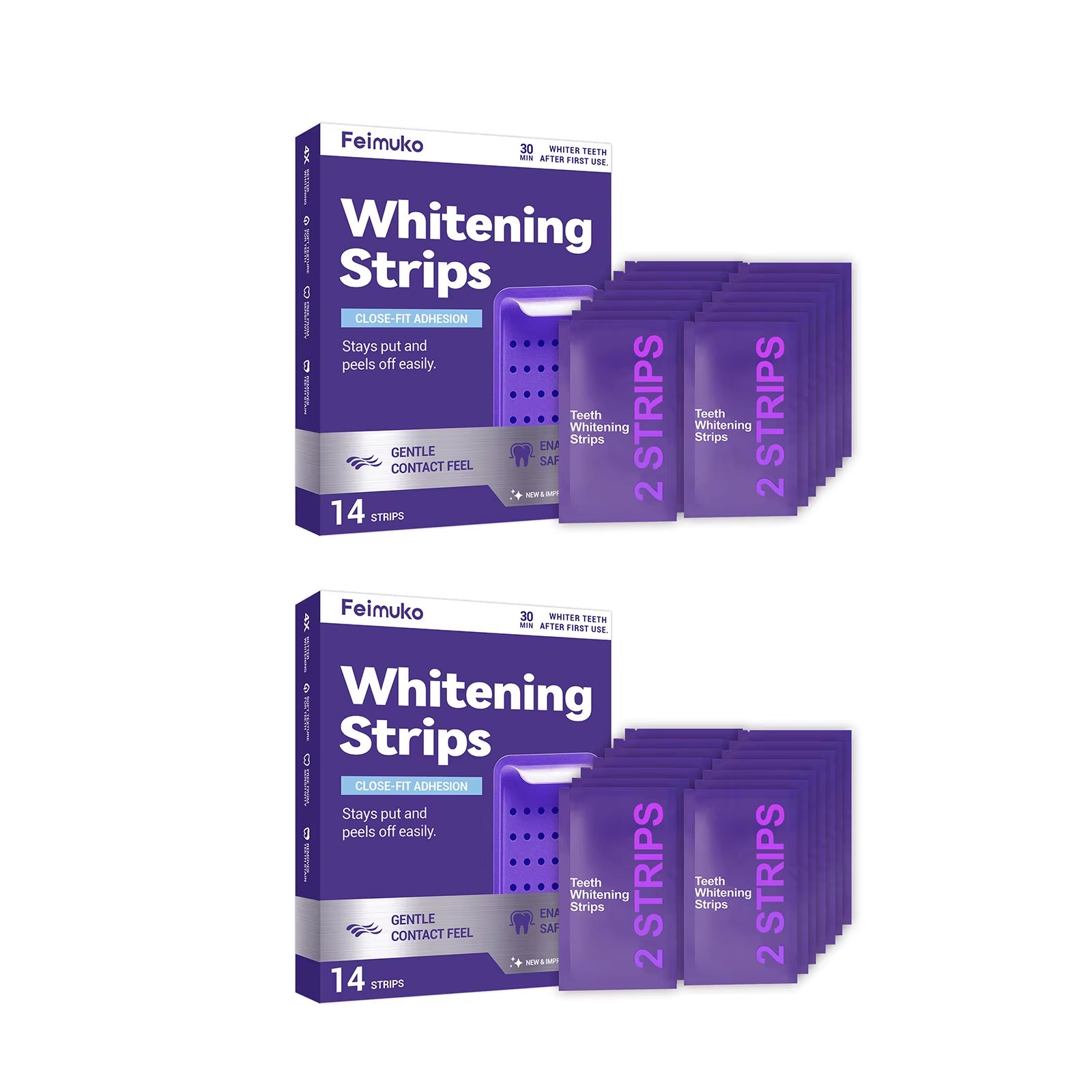 Purple Teeth Whitening Strips Oral Hygiene Fresh Breath Brighten Tooth Bleaching Long Lasting Oral Care Tooth Whitener Patches