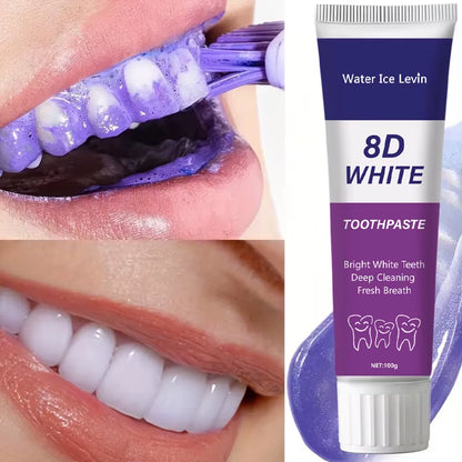 8D Snow Toothpaste, Deep Cleansing, Contains Natural Plant Extracts, Freshens Breath, Formula That Enhances Confidence, Suitable for Adults and Teenagers, Enhances Confidence with Its Teeth Care